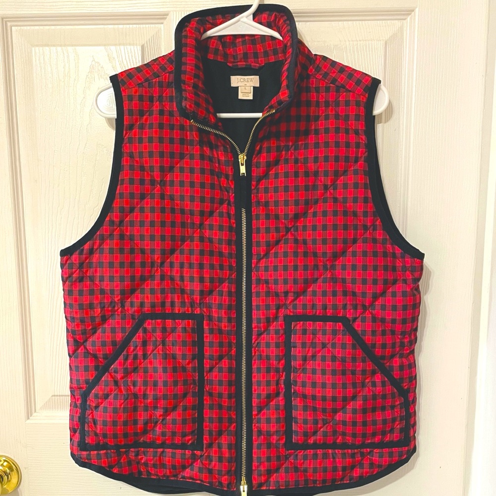 J. Crew Red Puffer Vest